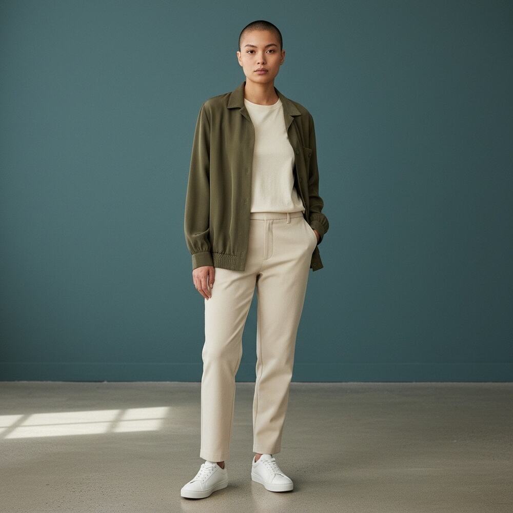 Caron Componentes 80s olive green lightweight oversized bomber jacket size small